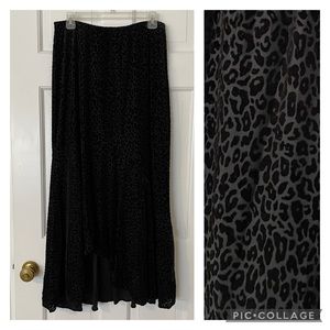 Chicos High Low Velvet Printed Midi Skirt